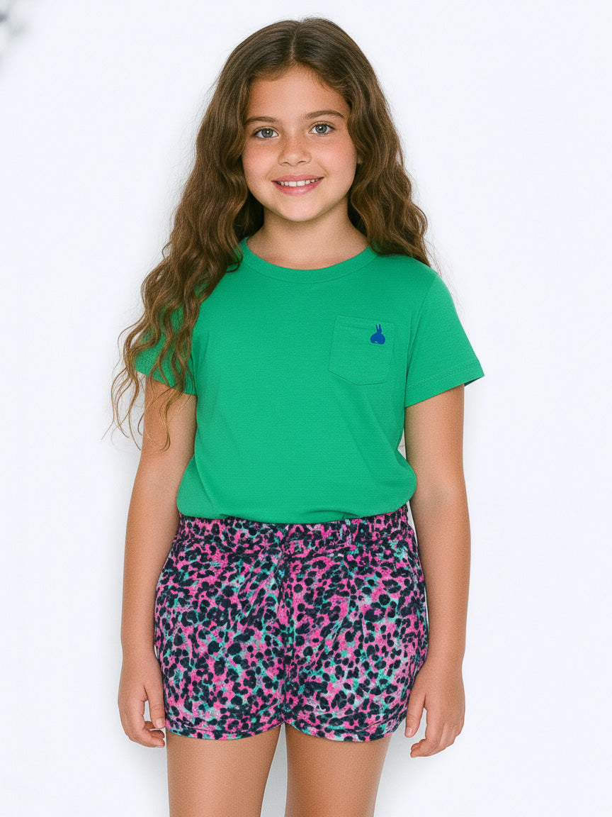 Girls Animal Aop Viscose Woven Shorts