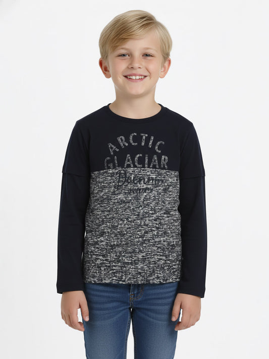 Boys Long Sleeve Navy T Shirt