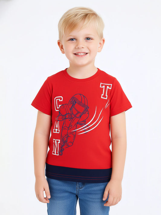 Boys Printed T Shirt Red