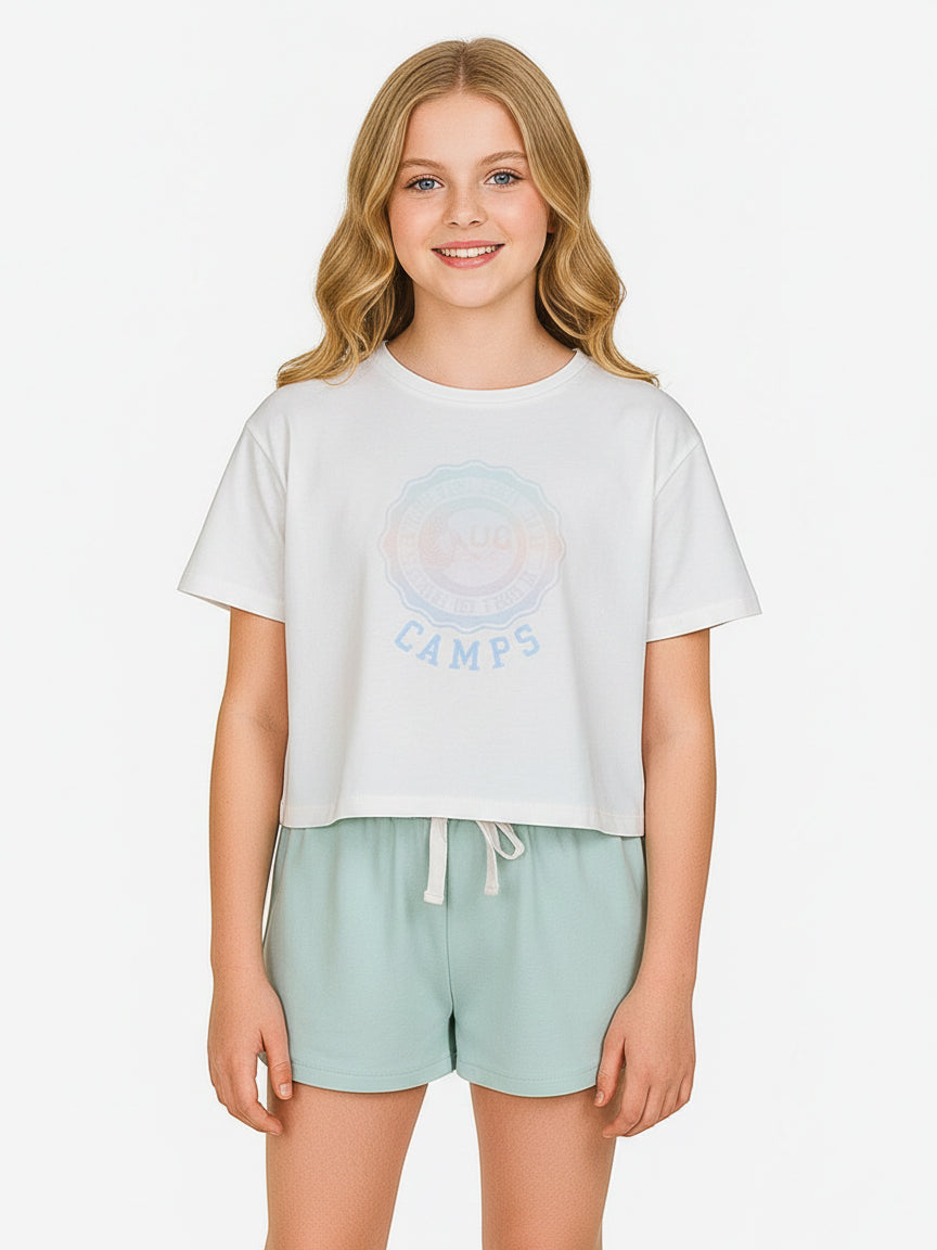 Girls Printed Shorty Pyjama Sets