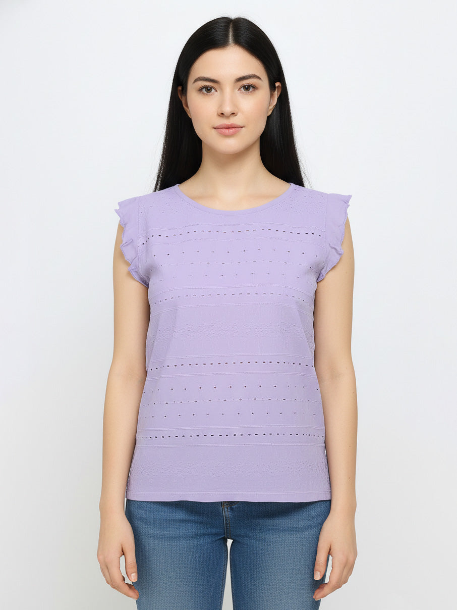 Ladies Crochet Lilac Top