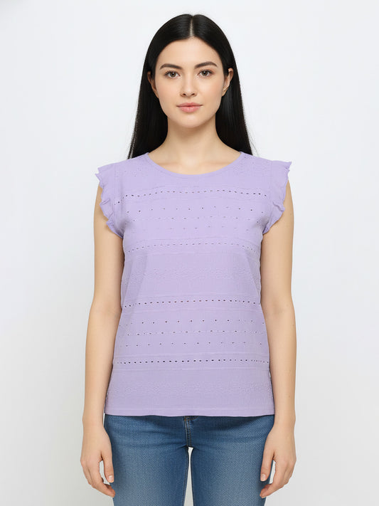 Ladies Crochet Lilac Top