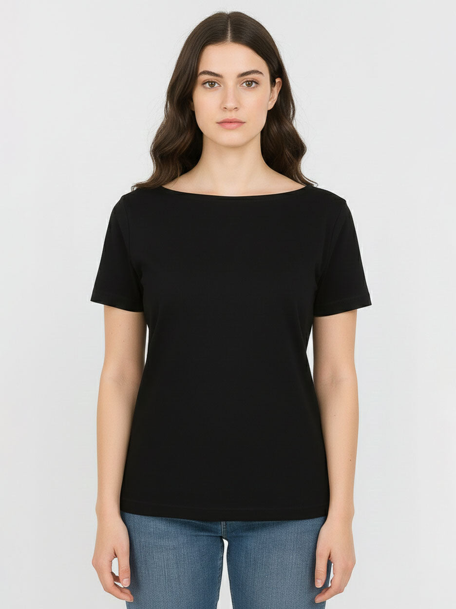 Ladies Stretch T Shirt Black