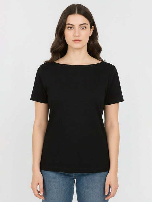Ladies Stretch T Shirt Black