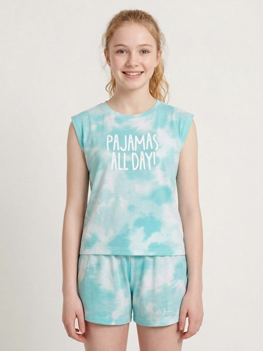 Girls Printed Shorty Set