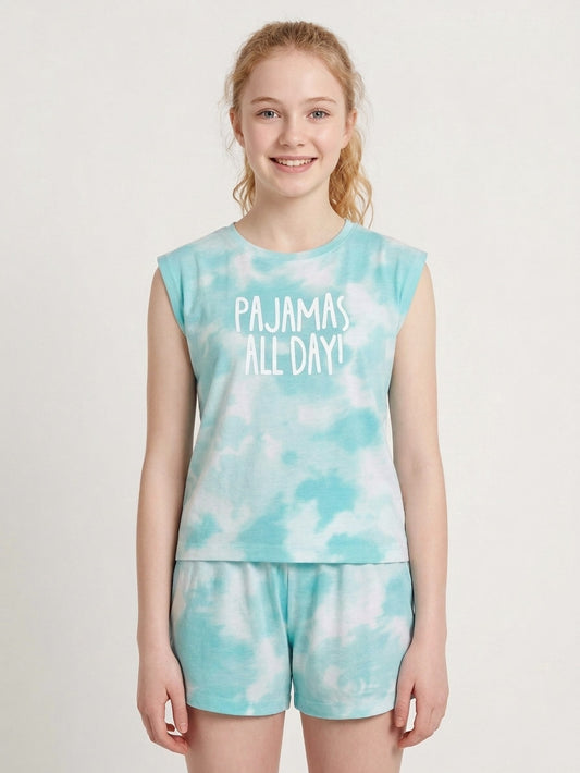 Girls Printed Shorty Set