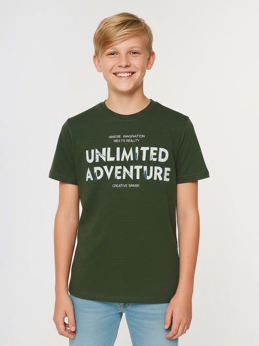 Boys Olive Slub T Shirt