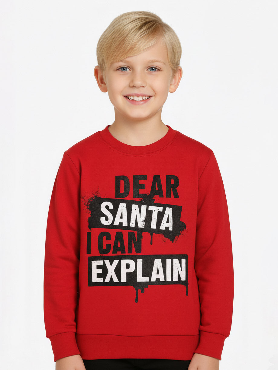 Boys Pullover Christmas Sweatshirt | Red