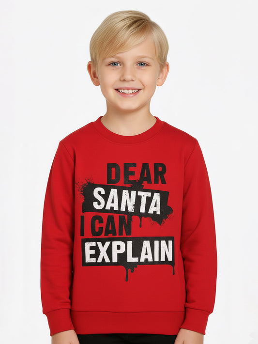 Boys Pullover Christmas Sweatshirt | Red