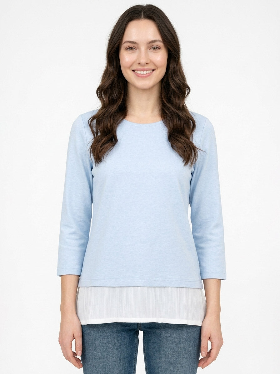 Ladies Long Sleeve Blue Top