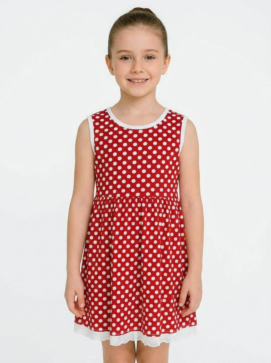 Girls Red Dot Dress