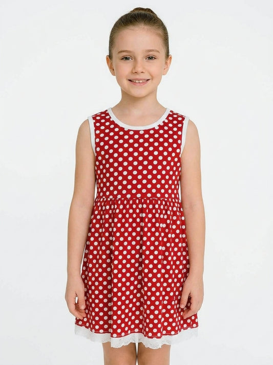 Girls Red Dot Dress