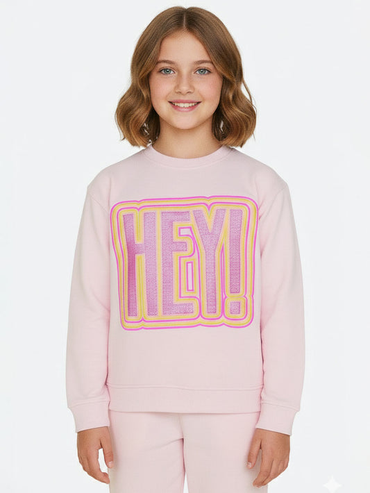 Girls Printed Pullover Sweatshirt