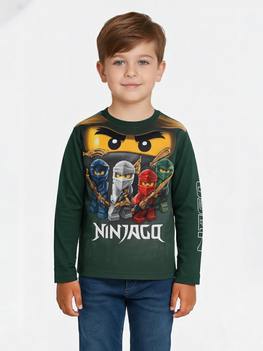 Boys Sublimation Printed T Shirt Green