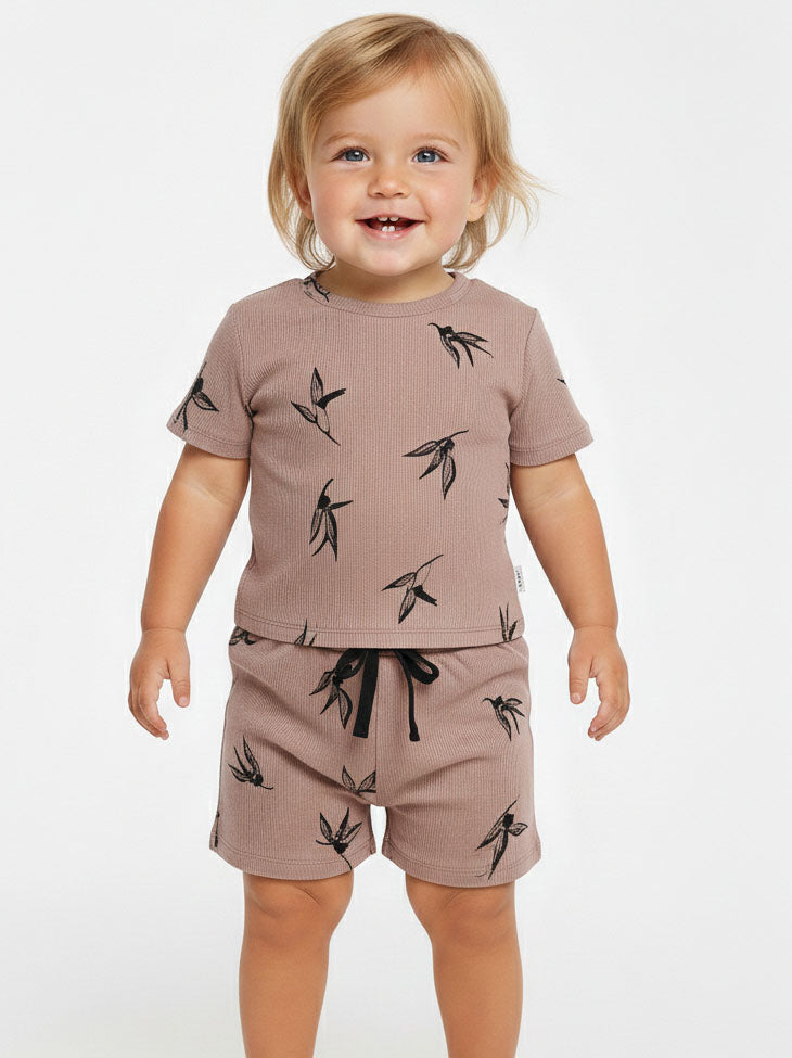 Girls Printed Shorty Set