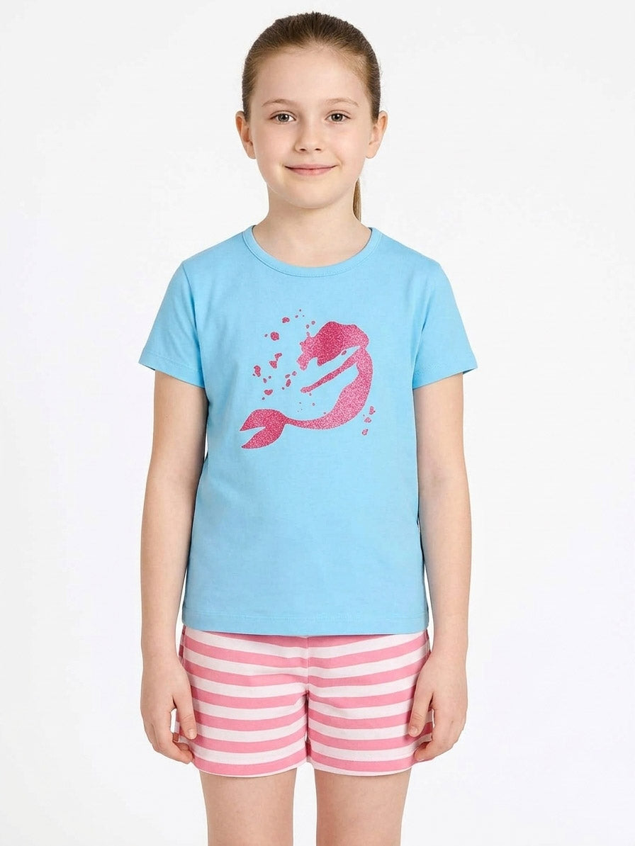 Girls Printed Shorty Pyjama Sets Packaged