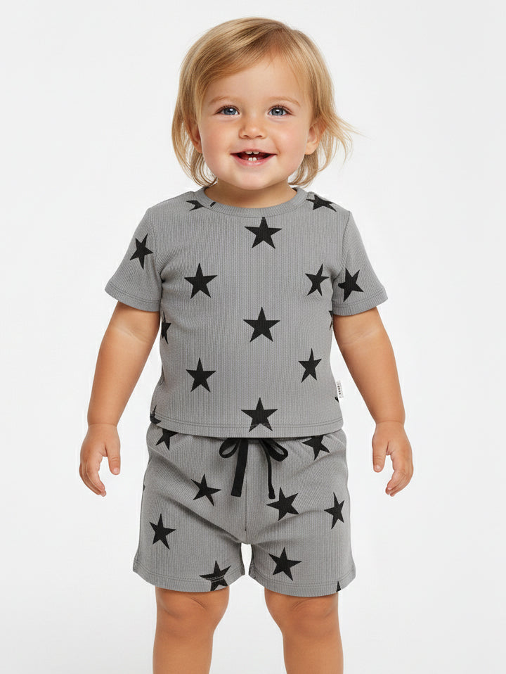 Girls Printed Shorty Set