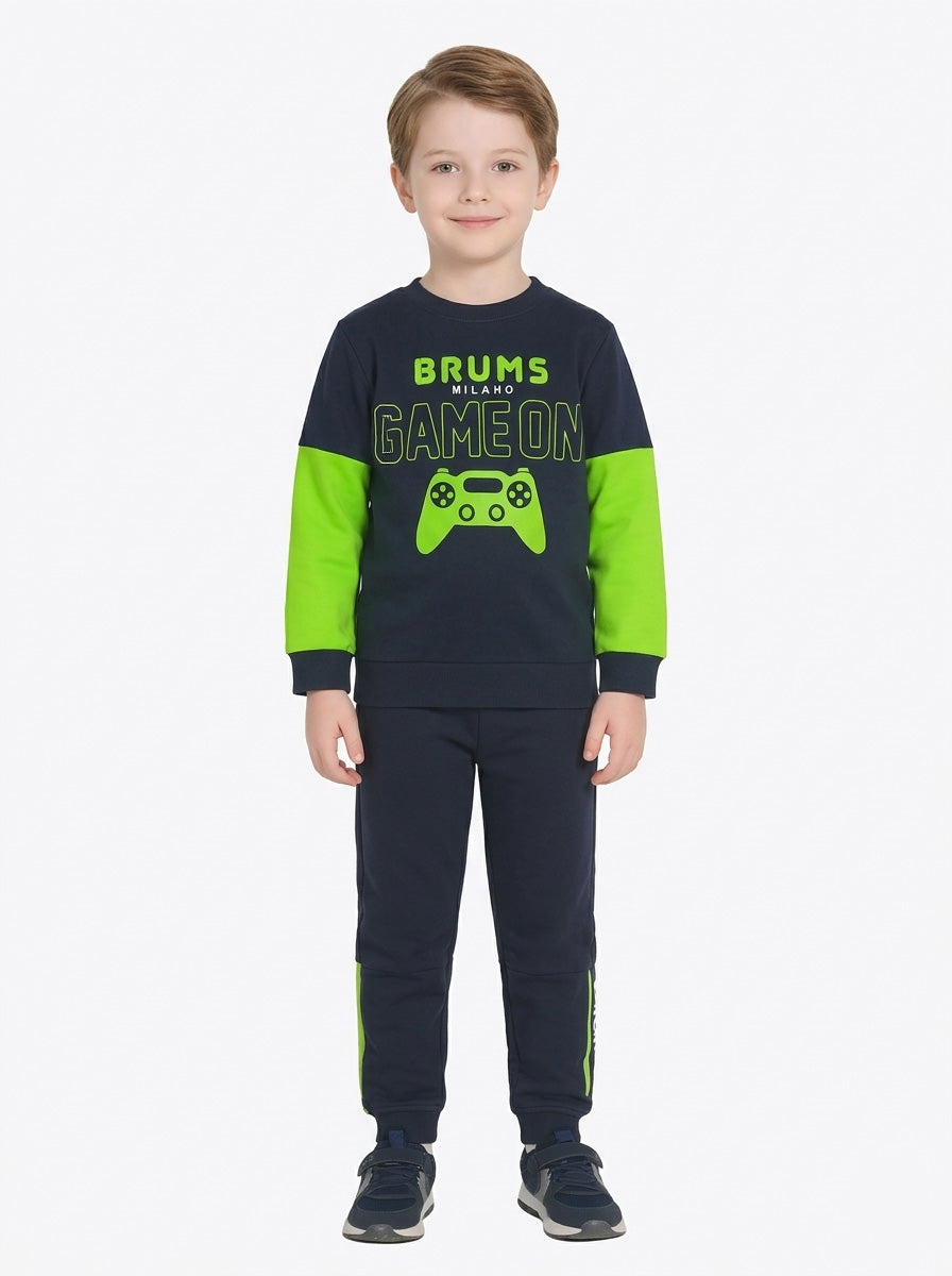 Boys Black Outer Wear Sets Sweatshirt And Jogger