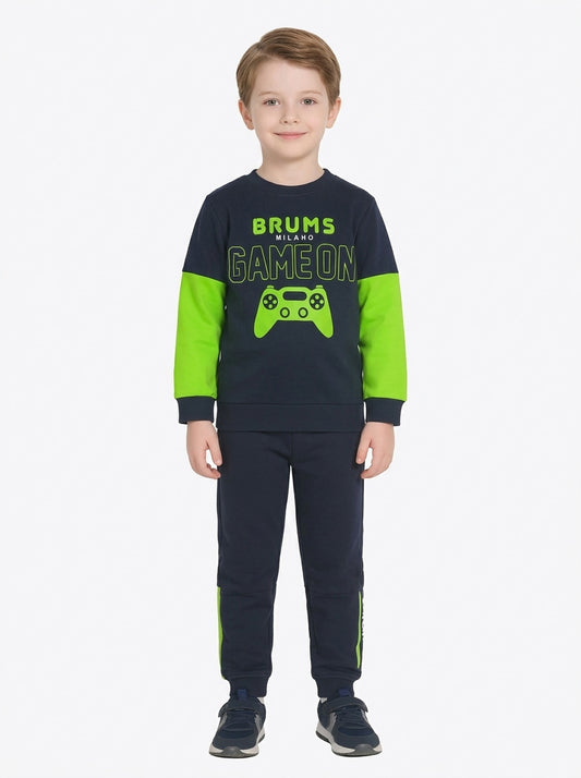 Boys Black Outer Wear Sets Sweatshirt And Jogger