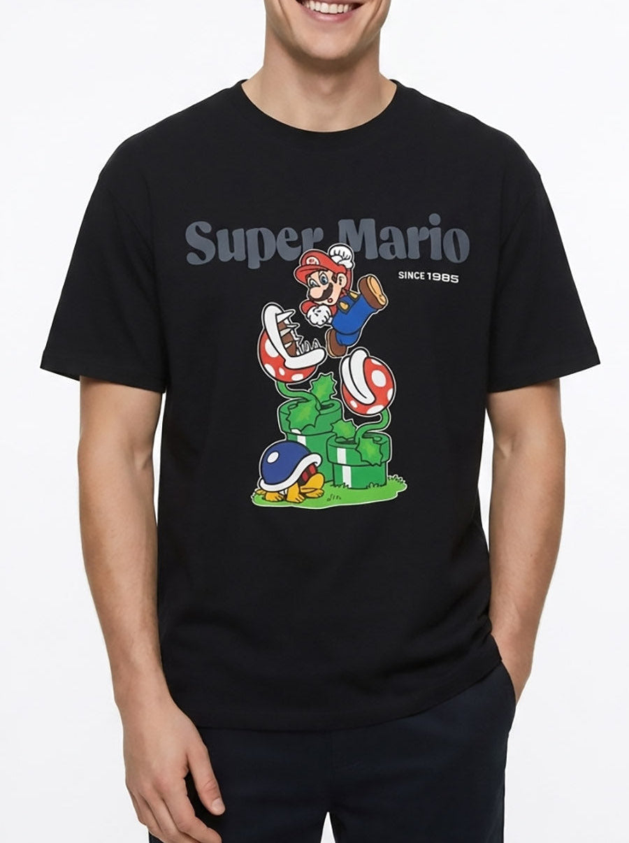 Mens Mario Print T-Shirt