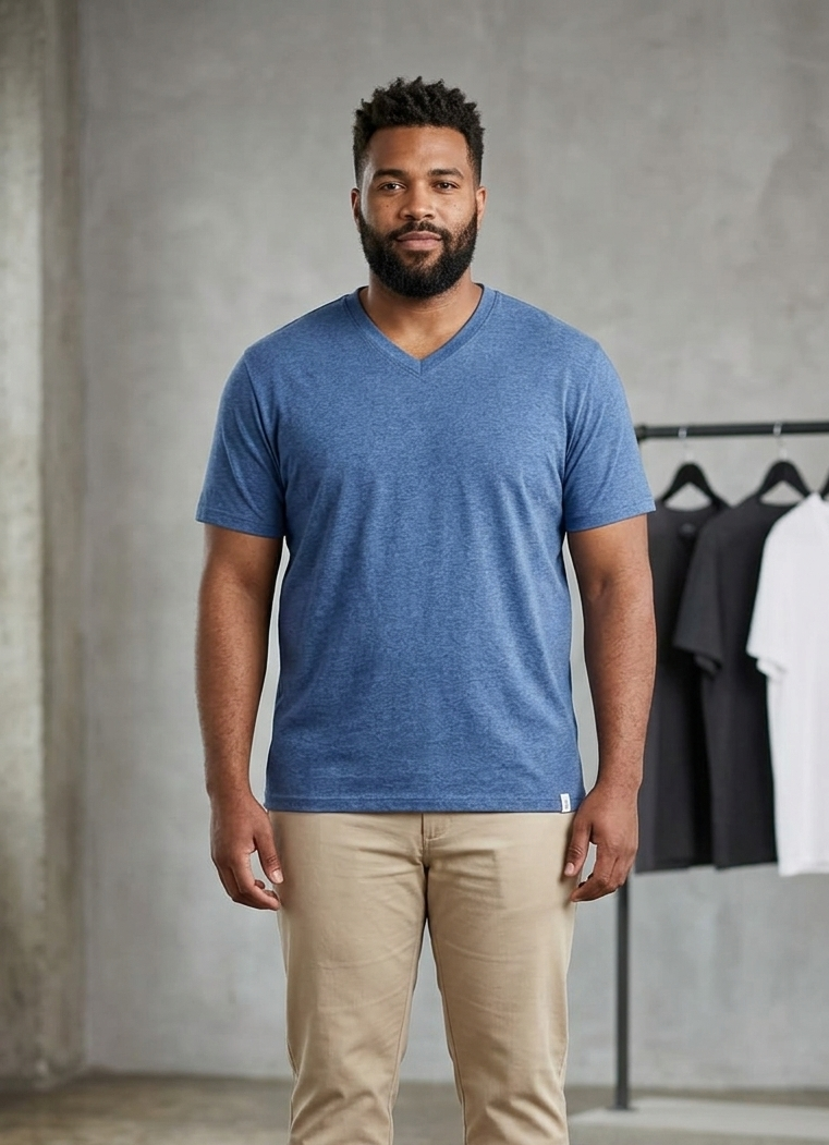 Mens Plus Sizes V Neck T shirts