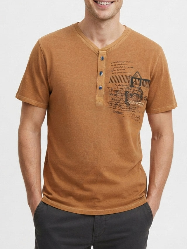 Mens Henley Neck T-Shirts