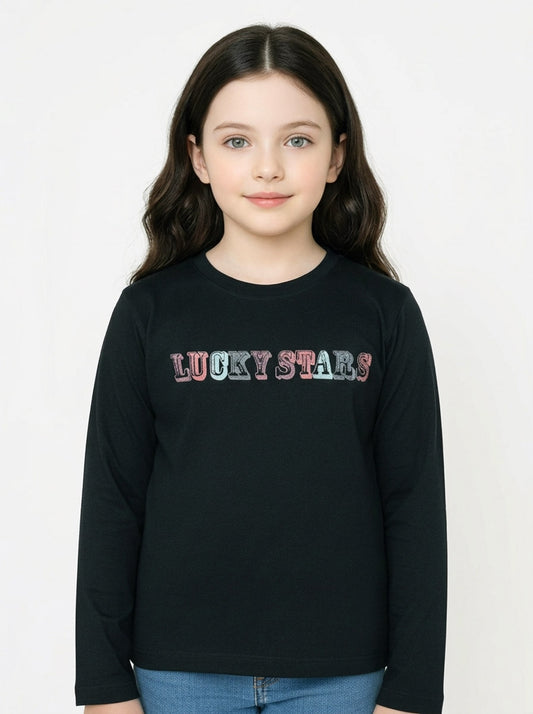 Girls Long Sleeve Printed T Shirt