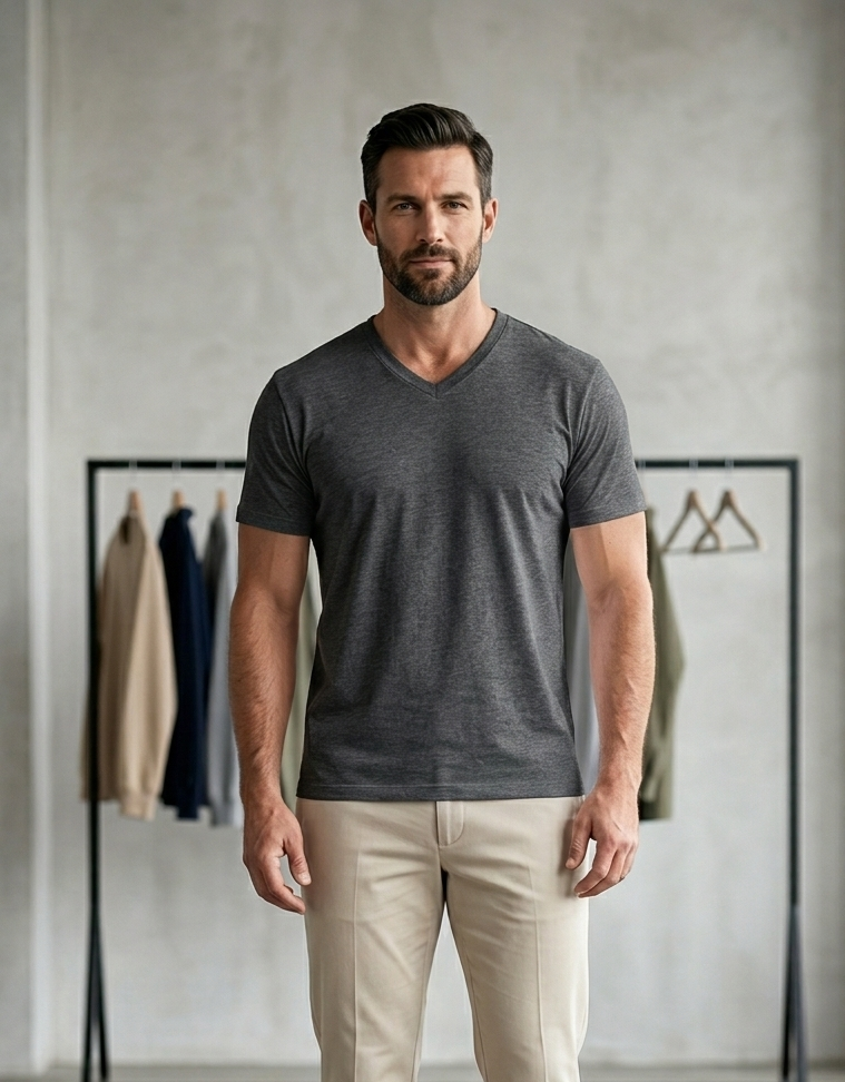 Mens Plus Sizes V Neck T shirts