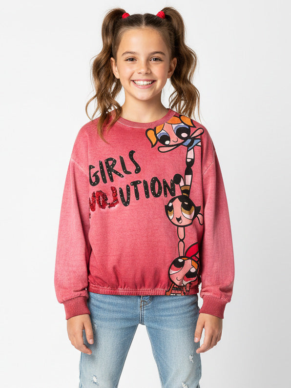 Powerpuff Girls Dyed Long Sleeve T Shirt