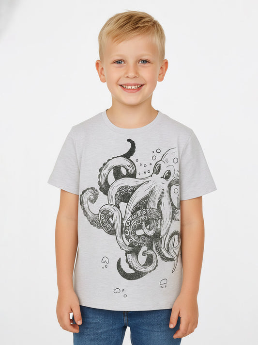 Octopus Printed Boys T Shirt