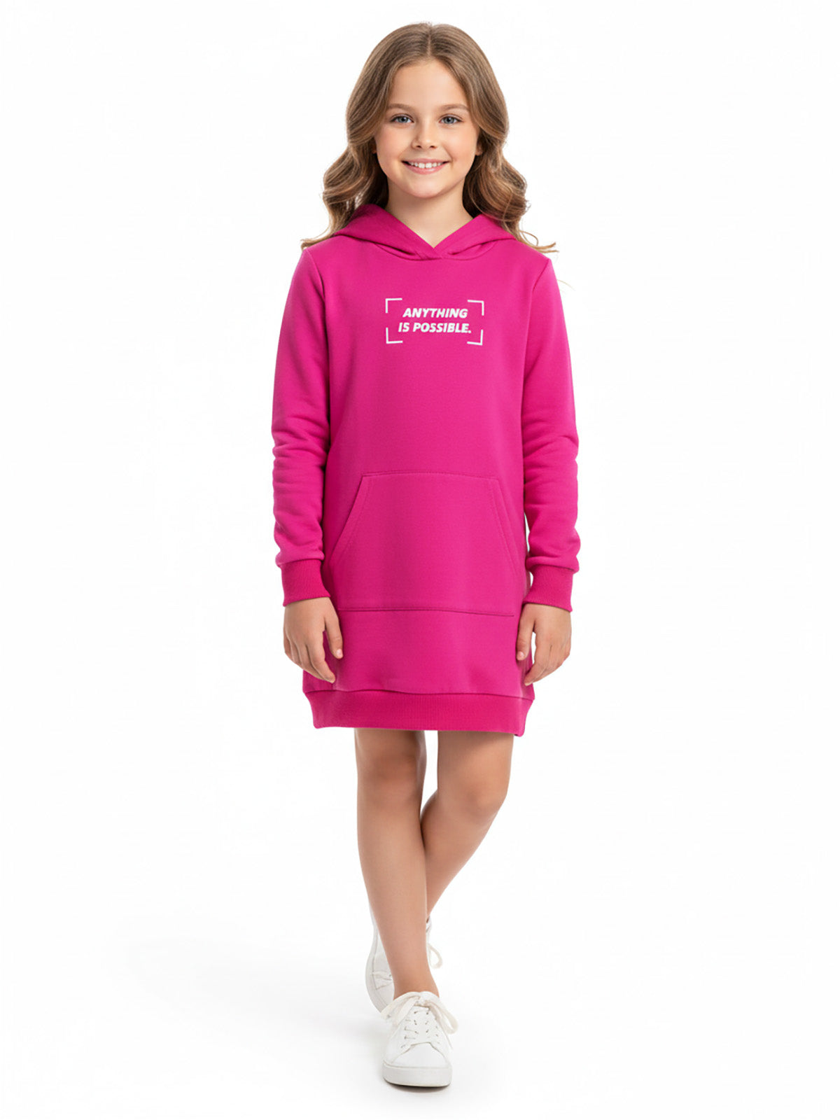 Girls Hooded Fleece Tunic Dress