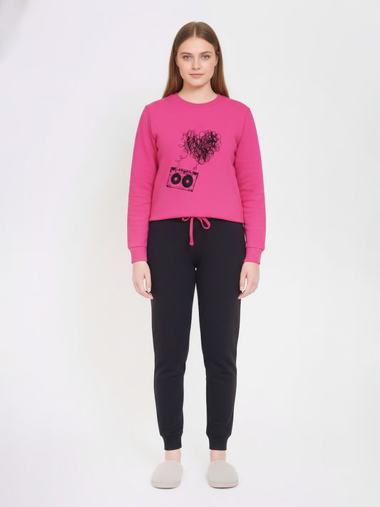 Ladies Winter Fuchsia Pyjama Sets