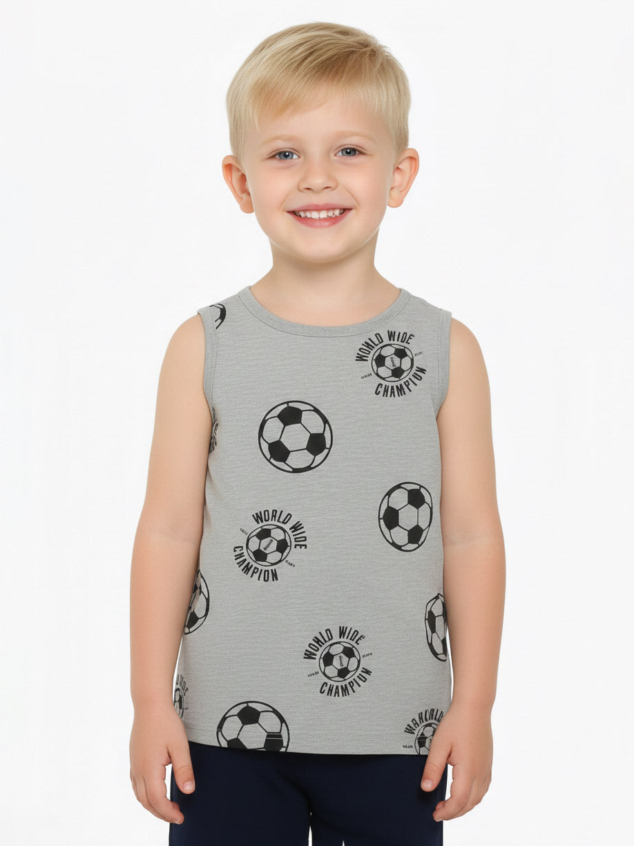 Boys Grey Sleeveless T Shirt