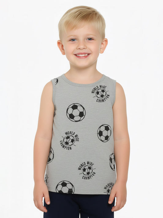 Boys Grey Sleeveless T Shirt
