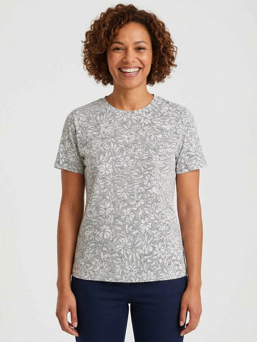 Ladies White AOP Top