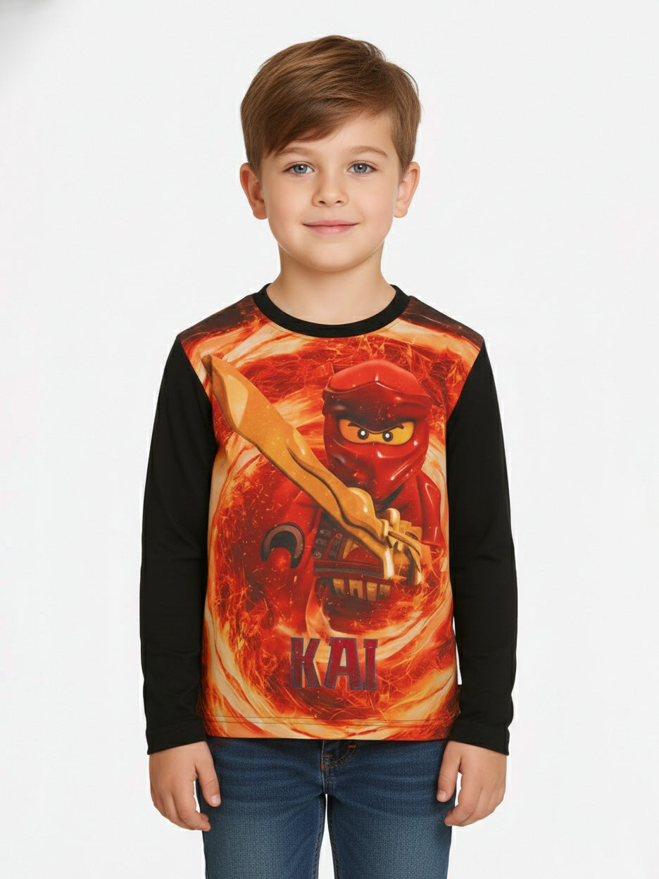 Boys Sublimation Printed T Shirt Black