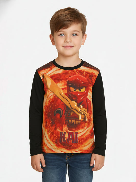 Boys Sublimation Printed T Shirt Black