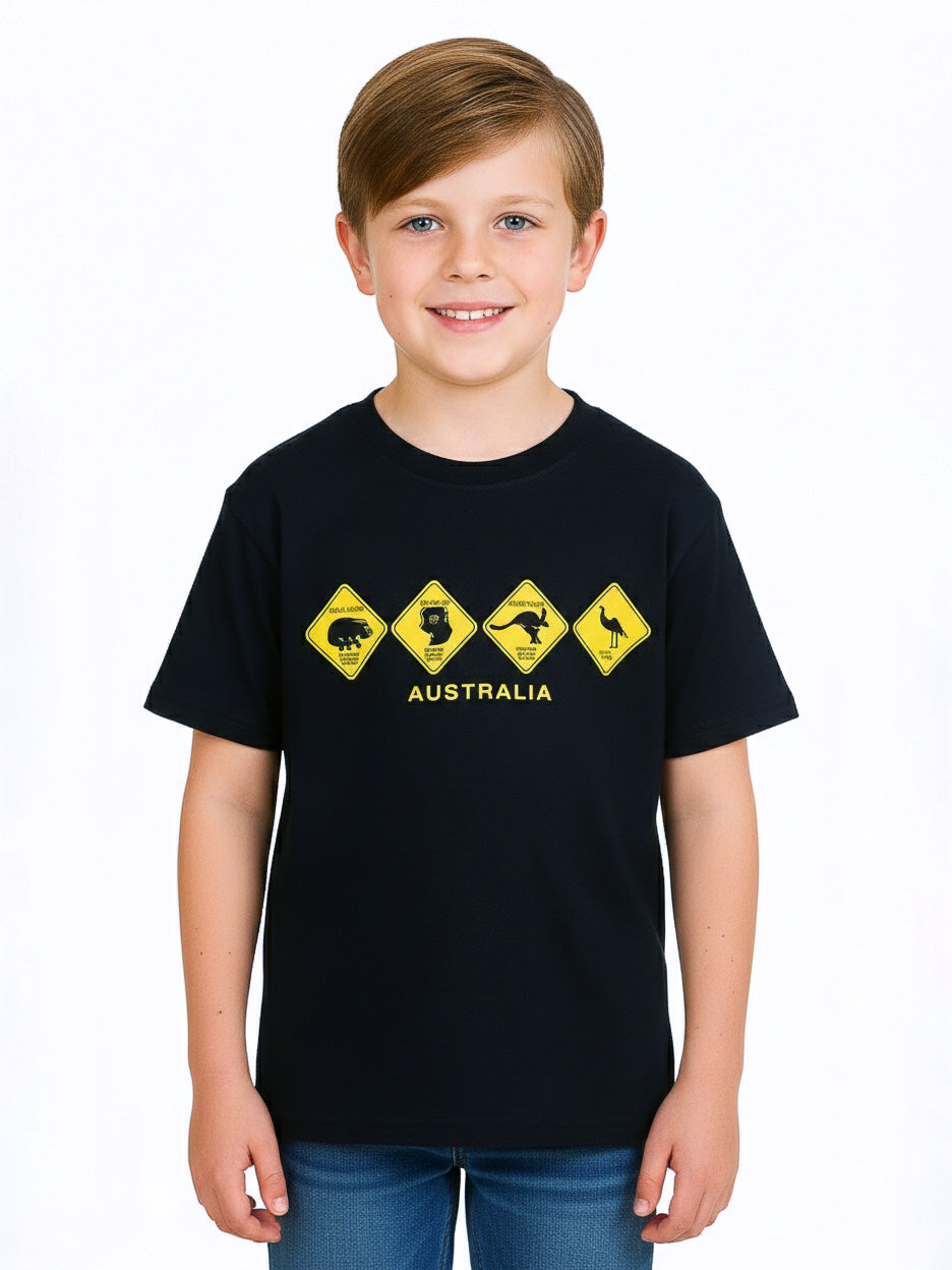 Boys Printed T Shirt Black
