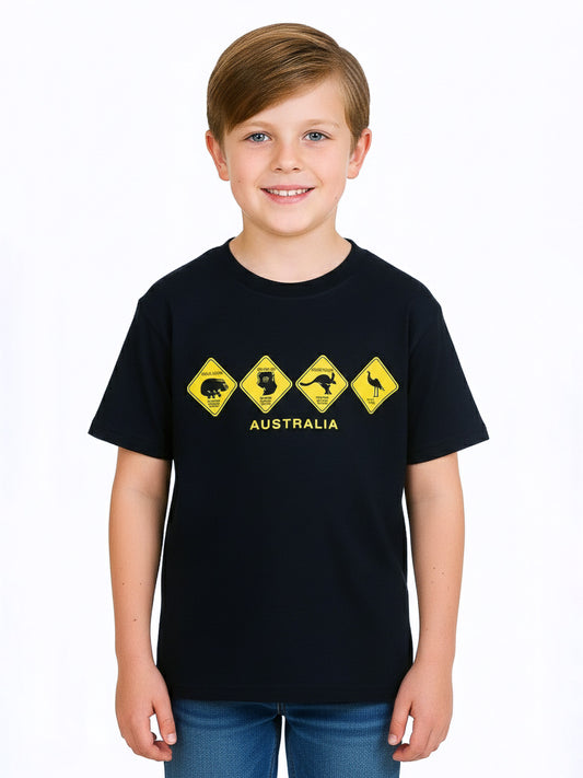 Boys Printed T Shirt Black