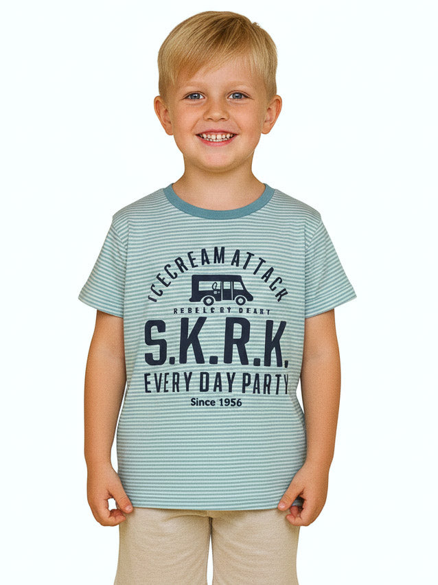 Striped T Shirt Green Striped