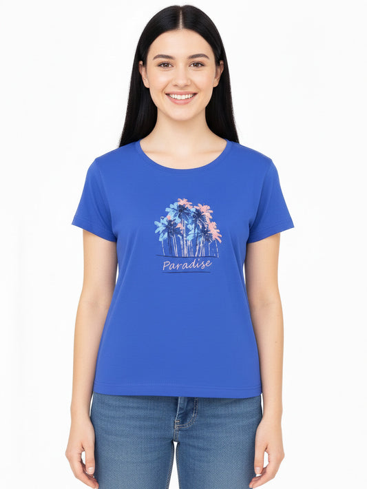 Ladies Printed Top | Blue
