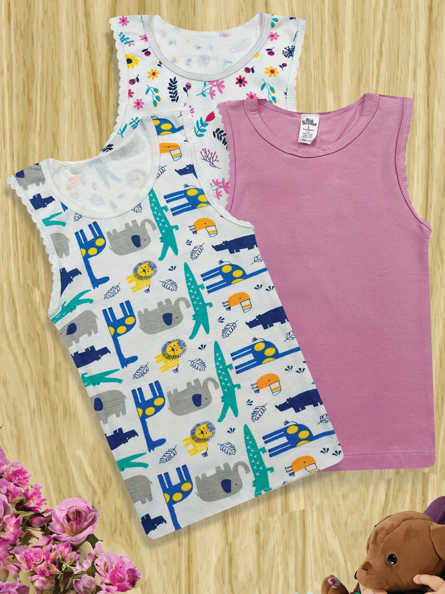 Baby Girls 3 Pc Pack Vests