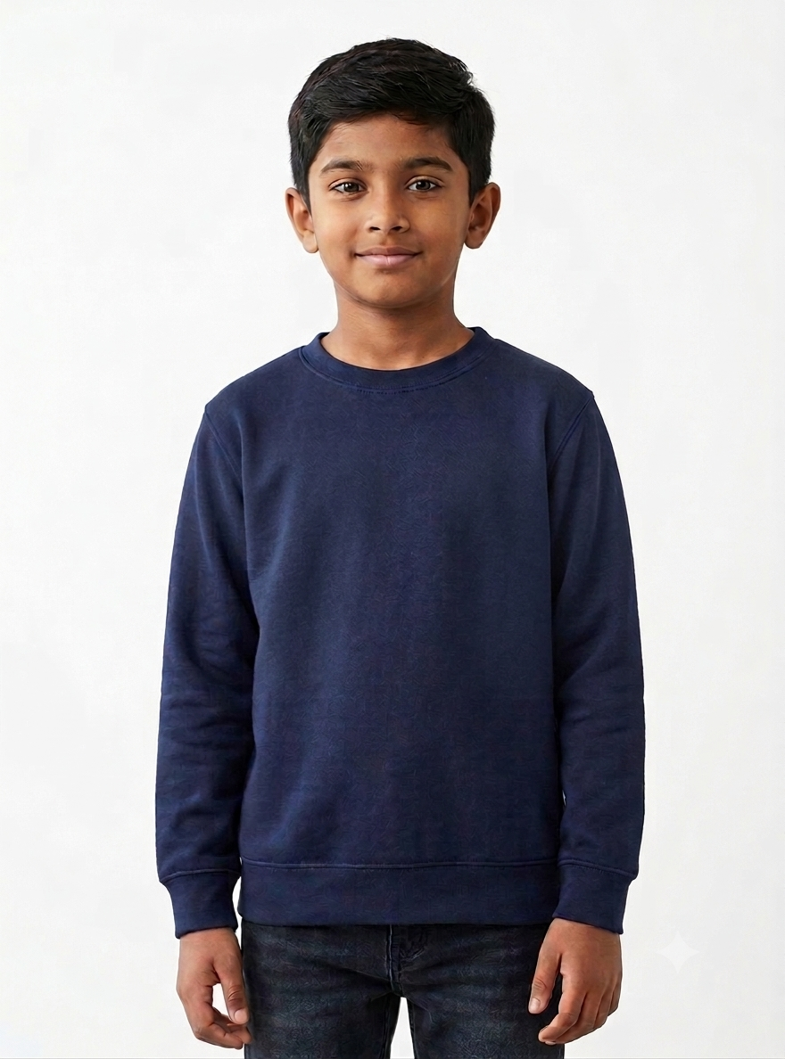 Boys Navy Pullover Fleece Sweatshirt