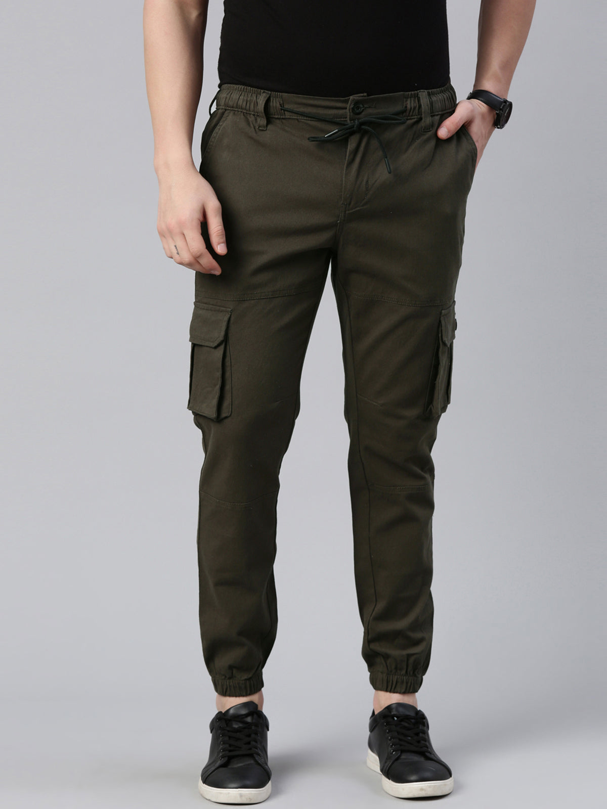 Mens Dark Olive Cargo Pant