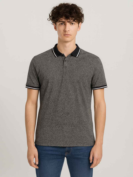 Mens Grindled Yarn Polo