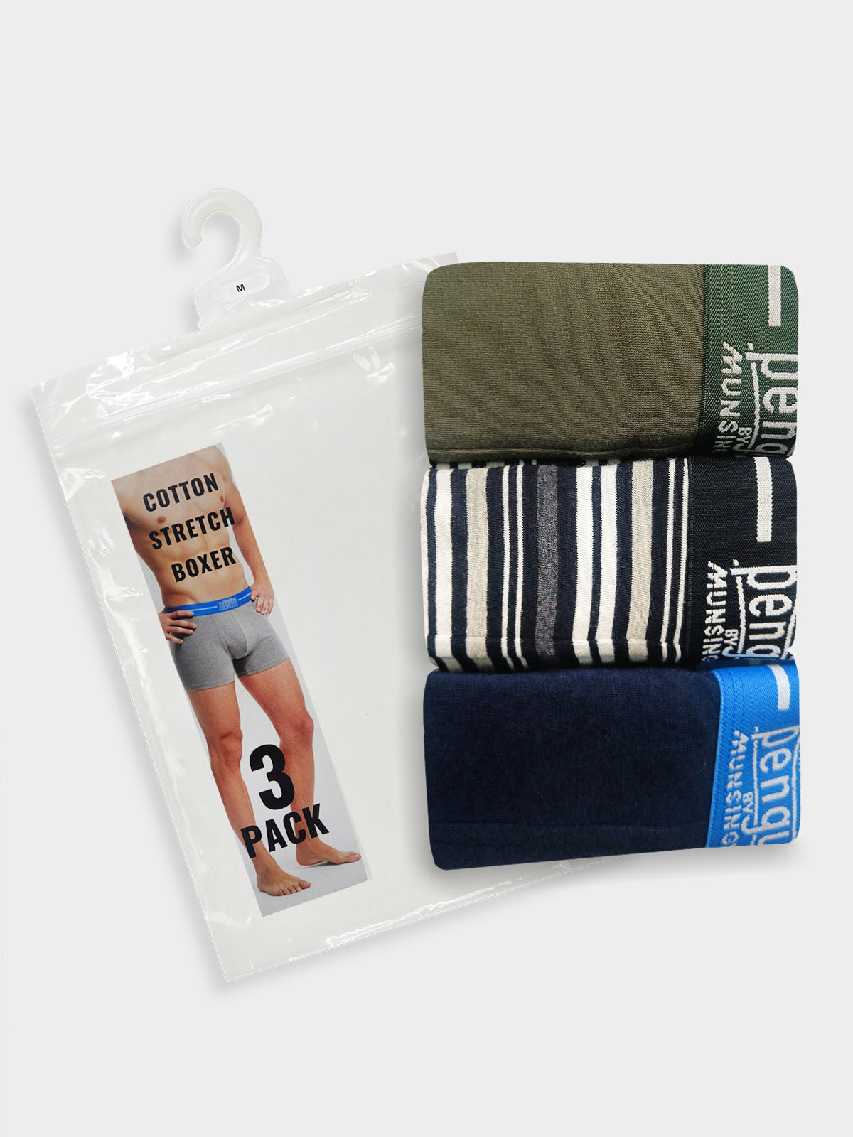Men's 3 Pc Pack Stretch Boxers