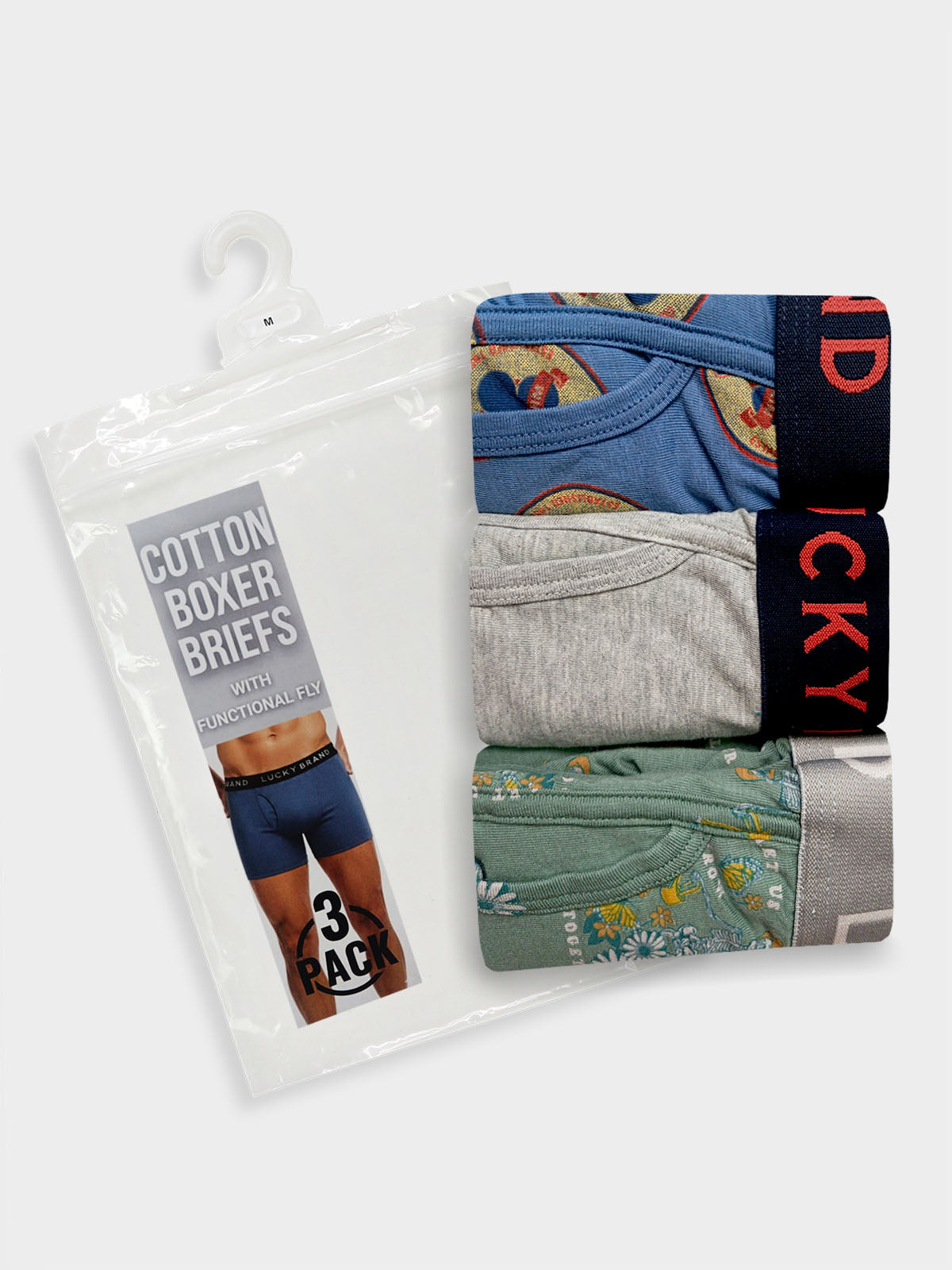 Men's 3 Pc Pack Stretch Boxers Mixed