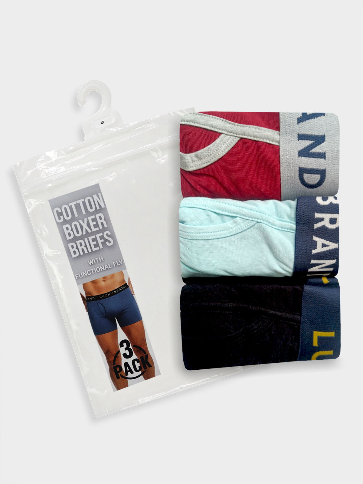Men's 3 Pc Pack Stretch Boxers Mixed