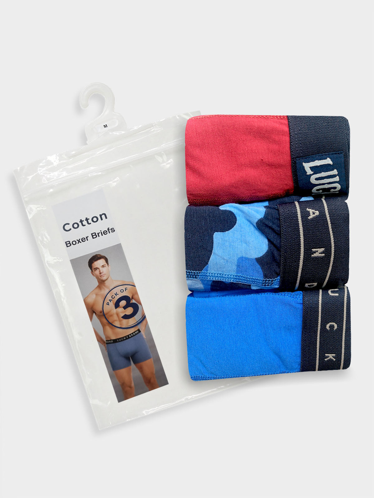 Men's 3 Pc Pack Stretch Boxers Mixed