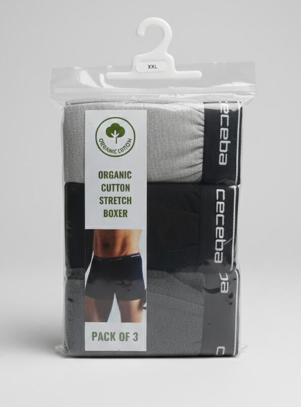 Men's 3 Pc Pack Stretch Boxers Mixed